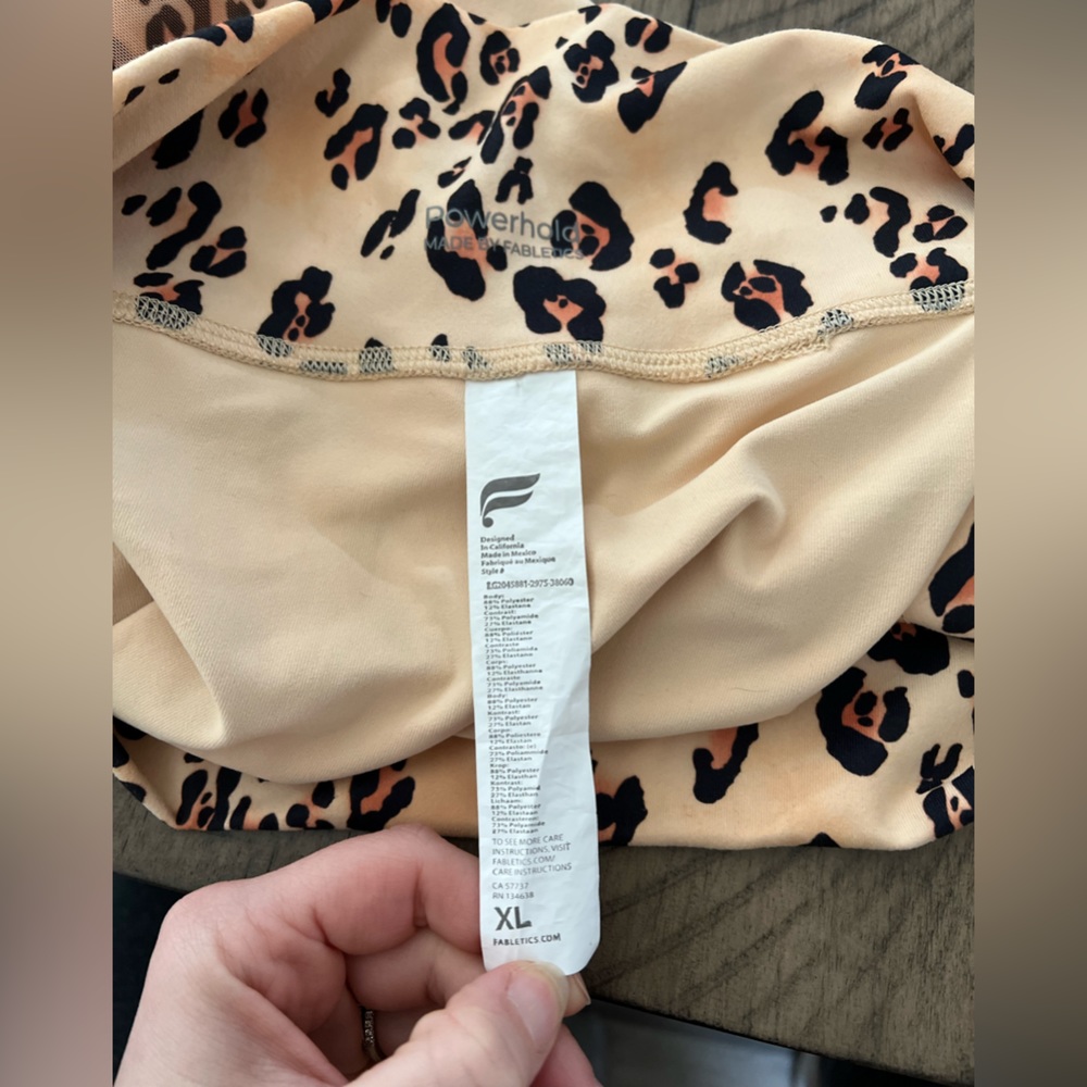 Fabletics Leopard Print Leggings With Mesh Pockets - image 6